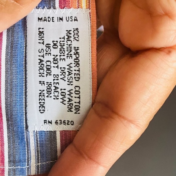 Burberry Men's Multicolor Vertical Stripe Casual Button-Down Shirt Size XL - Picture 15 of 15